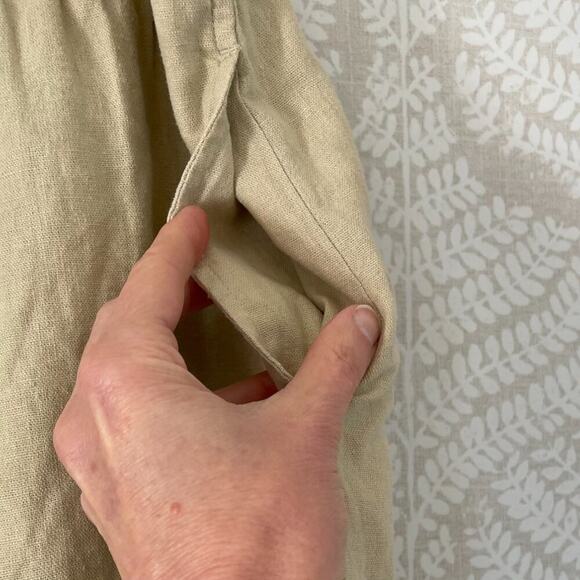 NWOT Melrose and Market Linen Blend Elastic Waist Drawstring Shorts Tan/Neutral - Picture 4 of 12